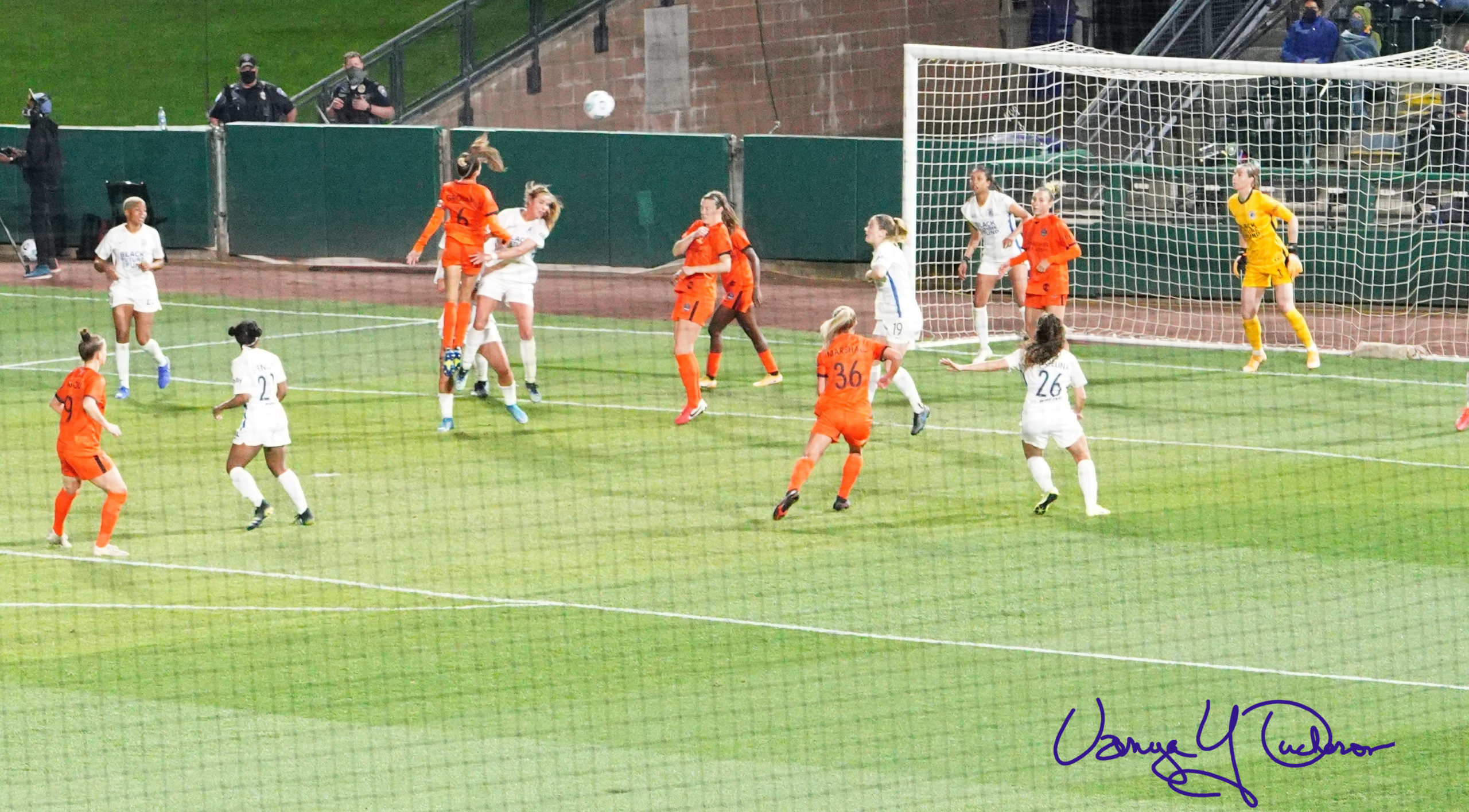 Shea Groom heads towards goal