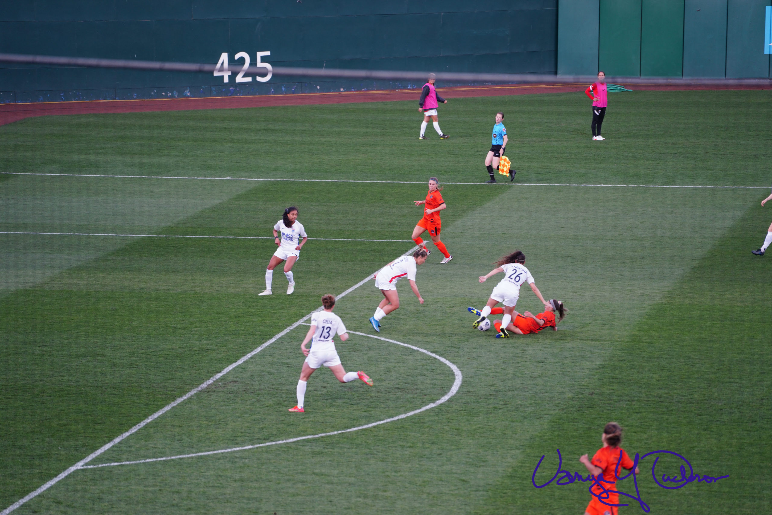 Shea Groom slides to dispossess Angelina